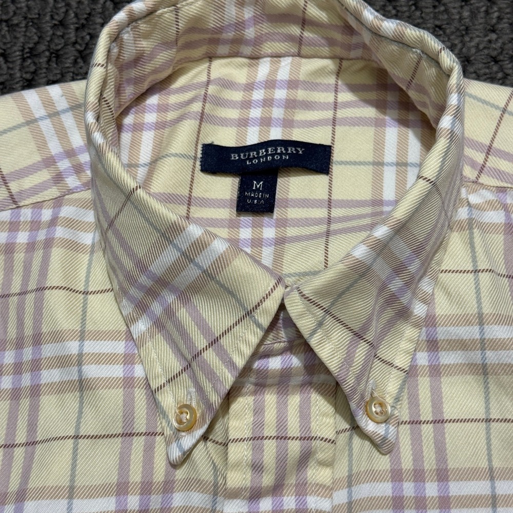 Burberry London Flannel Shirt Mens Medium Check Plaid Button Long Sleeve USA‎ - Picture 2 of 7
